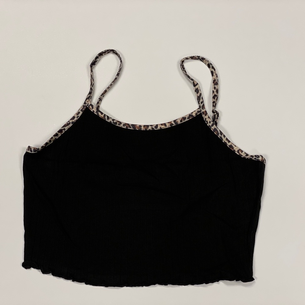 Cheetah spaghetti crop top tank